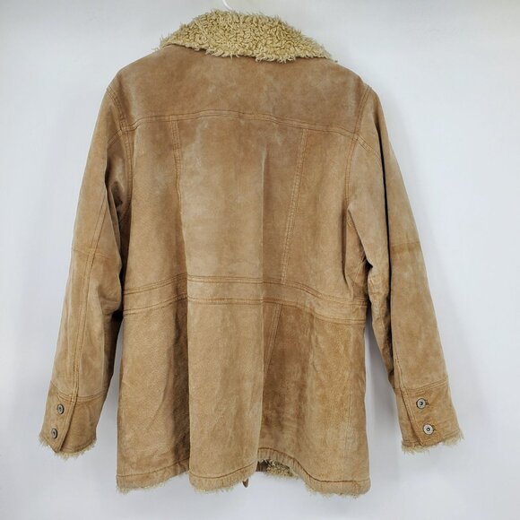 Vintage Gander Mountain Guide Series Tan Suede Sherpa Coat XL Western Ranch - Picture 2 of 10